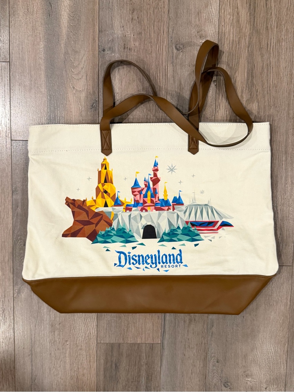 Disney X Starbucks Collab - Beige Canvas Tote with Brown Trim
